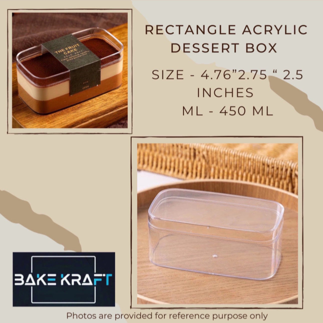 RECTANGLE ACRYLIC BOX 450 ML
