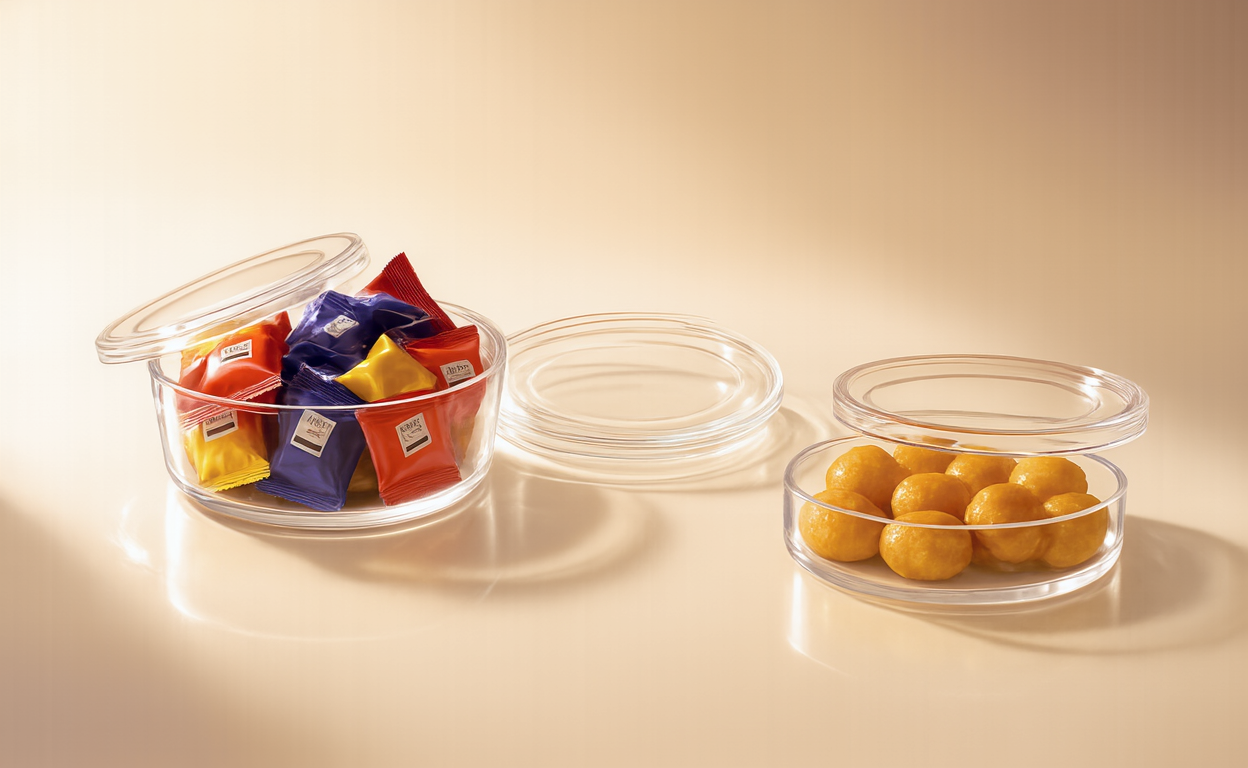 ROUND ACRYLIC BOX 65O ML